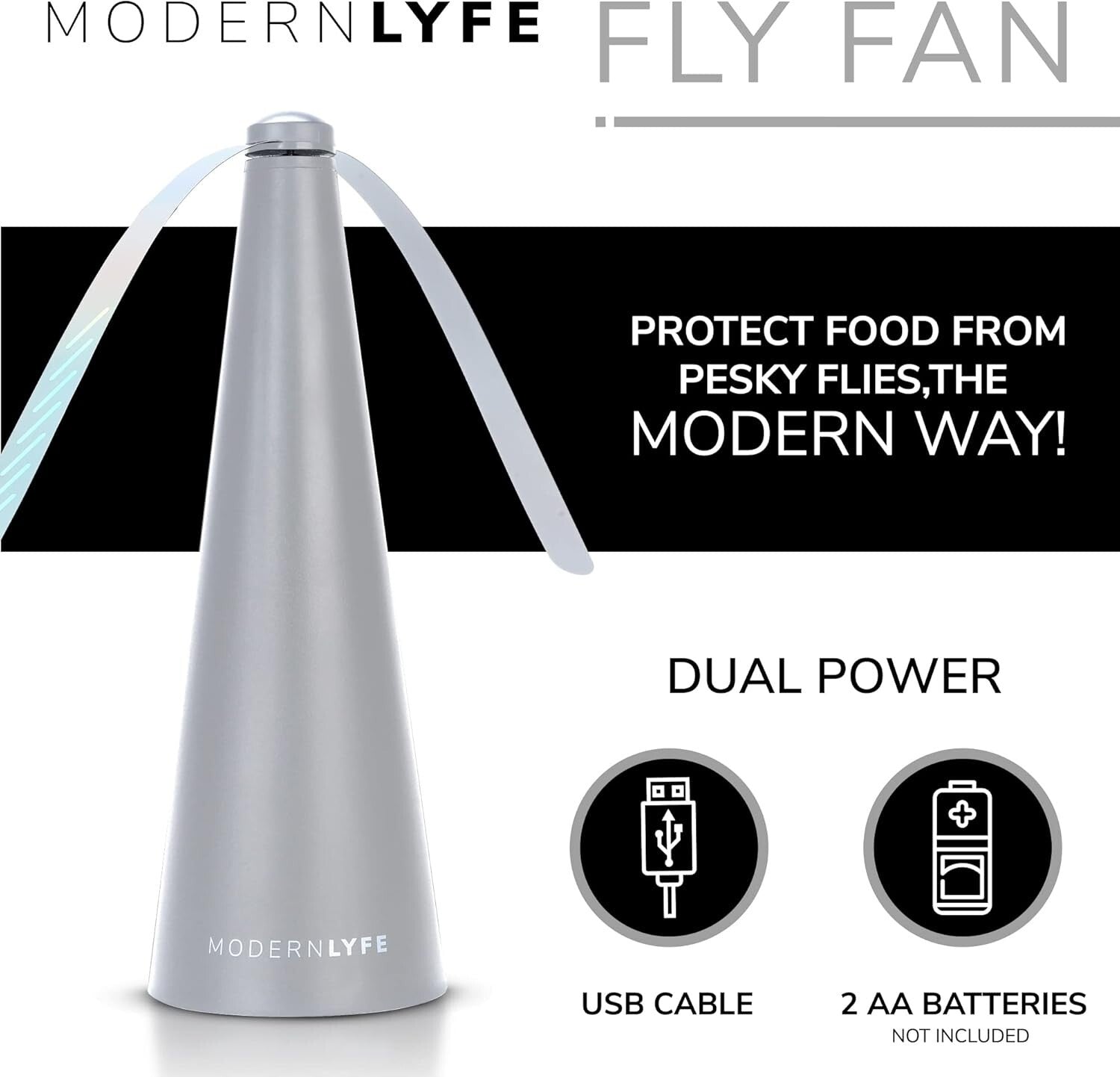 Fly Deterrent Table Fan - Stylish & Durable Outdoor Dining Essential - 2 Pack