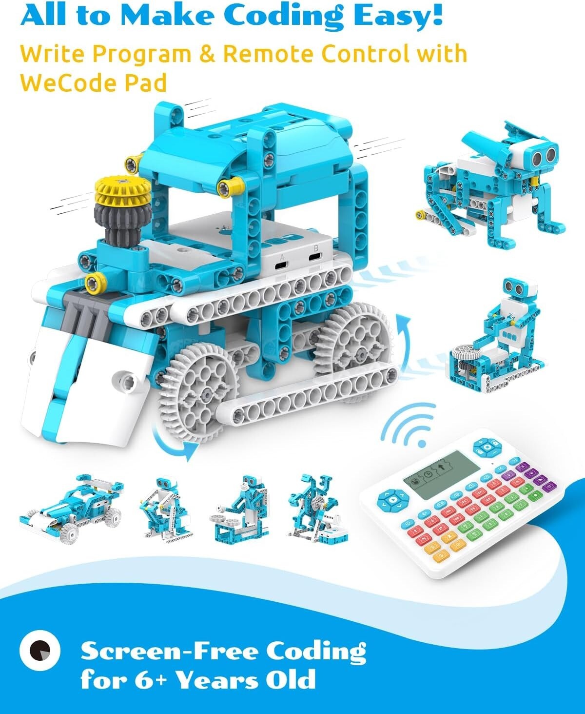Building Fun Awaits: D3 Pro 12-in-1 Robot Kit with Online Tutorials for Ages 6-8