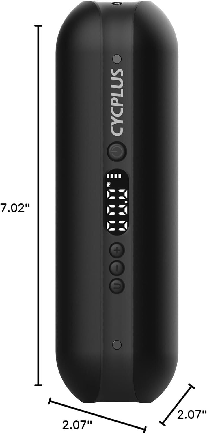 Efficient Tire Inflator with Presta & Schrader Valves - Rechargeable & Cordless