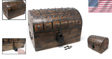Load image into Gallery viewer, X-Large Pirate Treasure Chest with Iron Lock – Handcrafted Wooden Storage Box