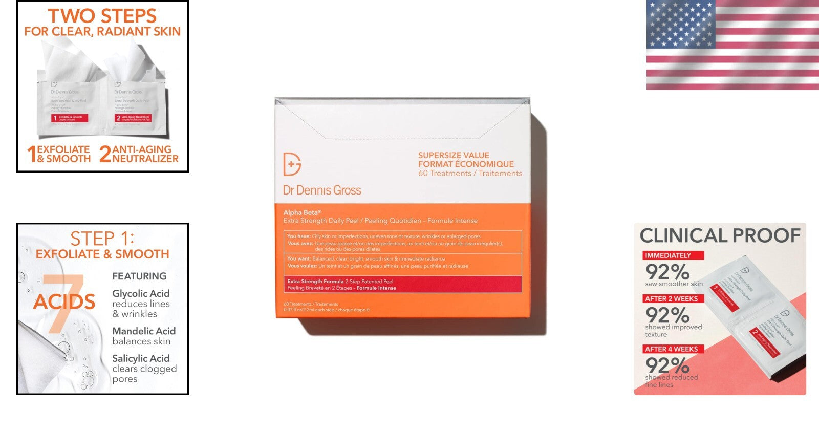 Dr. Dennis Gross Daily Peel: 60 Exfoliating Pads for Radiant Skin & Anti-Aging