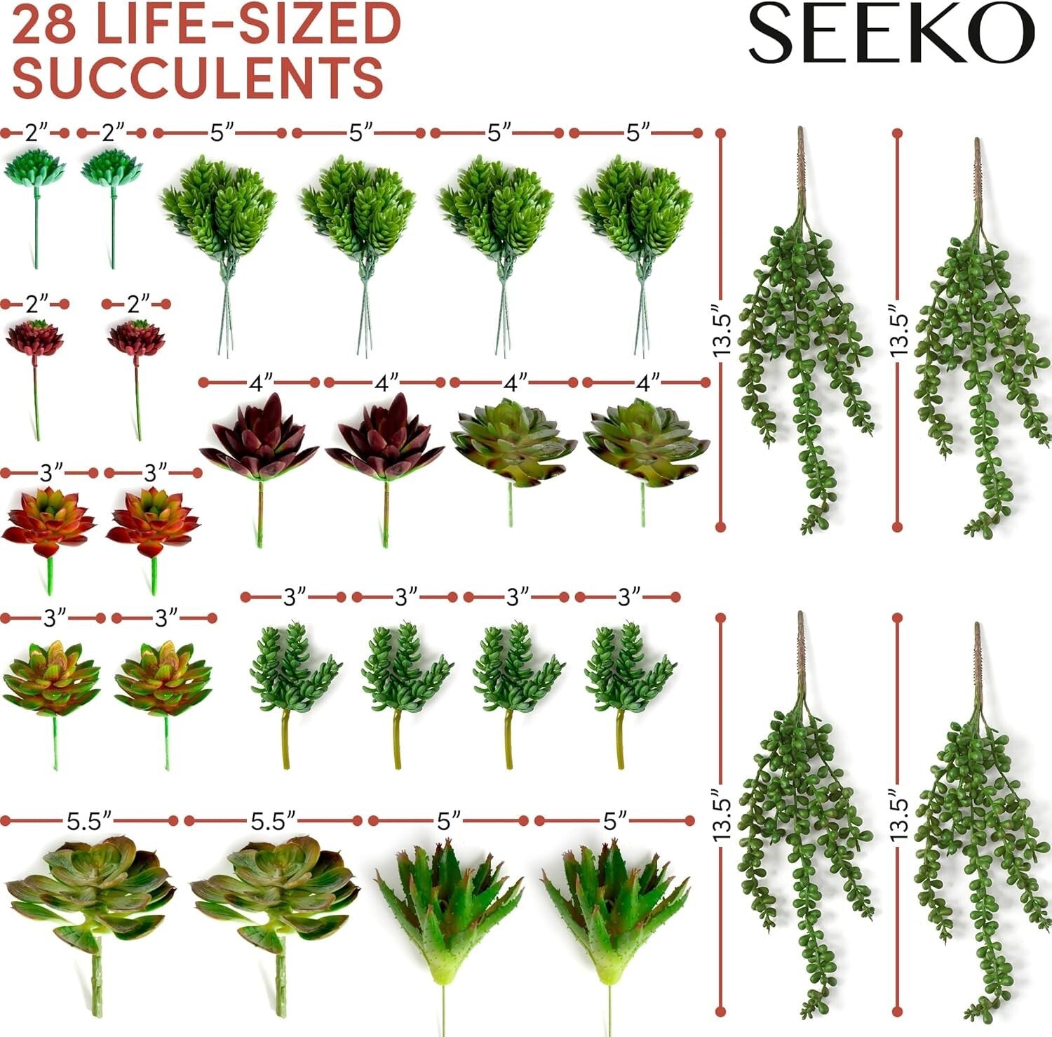 Premium 28-Piece Faux Succulent Plant Set – Effortless Home Aesthetics