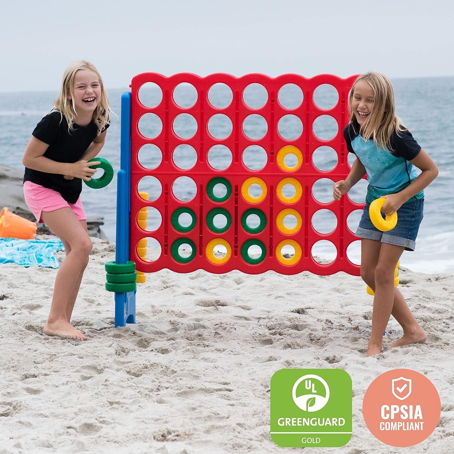 Family-Friendly Jumbo Connect 4 Outdoor Game - Safe & Educational Fun