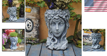 Load image into Gallery viewer, Large Diameter Goddess Head Planter - 14 Inch Resin Pot for Flowers &amp; Succulents