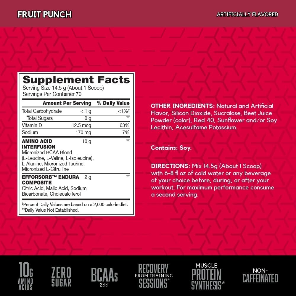 10g Amino Acids Per Serving - Caffeine Free Muscle Recovery Powder, 70 Servings