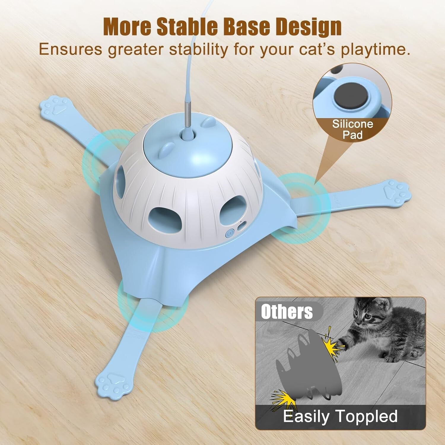 Multi-Cat Friendly Automatic Cat Toy: Whack-a-Mole, Butterfly, Feather Action