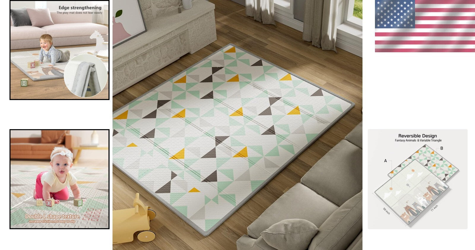 Waterproof Foldable Baby Play Mat - Soft Safe Surface for Infants & Toddlers