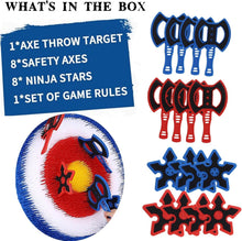 Load image into Gallery viewer, Ultimate Axe Throwing Game Set - 8 Foam Axes &amp; Adjustable Bristle Target