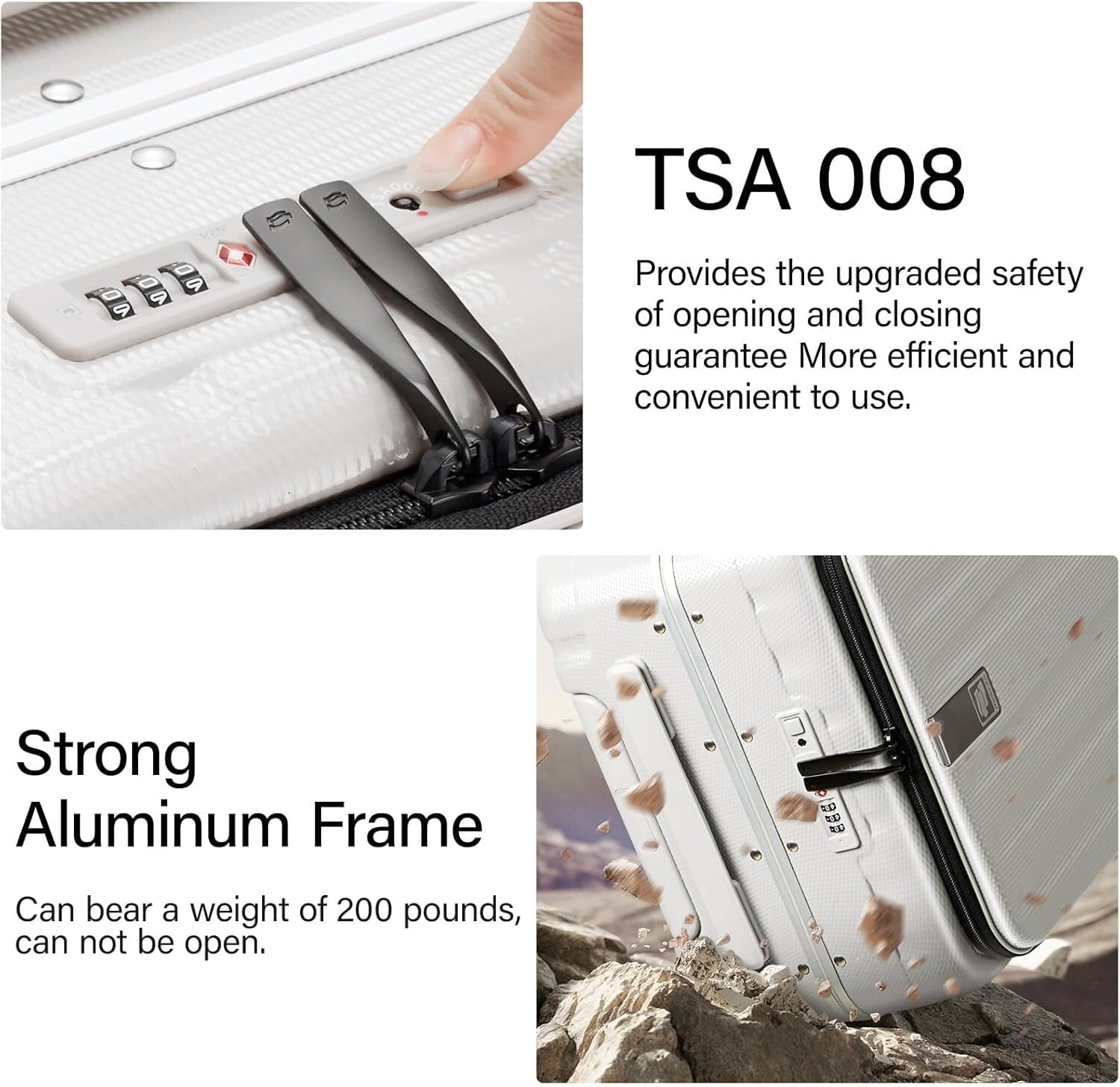 Premium PC 24-Inch Travel Luggage with Scratch-Resistant Surface & Security Lock