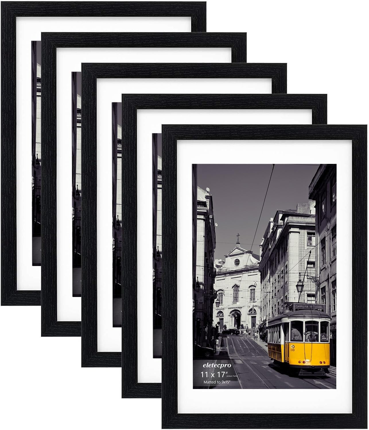 Set of 5 Black 11x17 Picture Frames for Gallery Wall Decor - Versatile Display