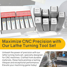 Load image into Gallery viewer, Robust 21-Pc Lathe Turning Tool Set: 7 Holders, 14 Inserts - Patent Pending