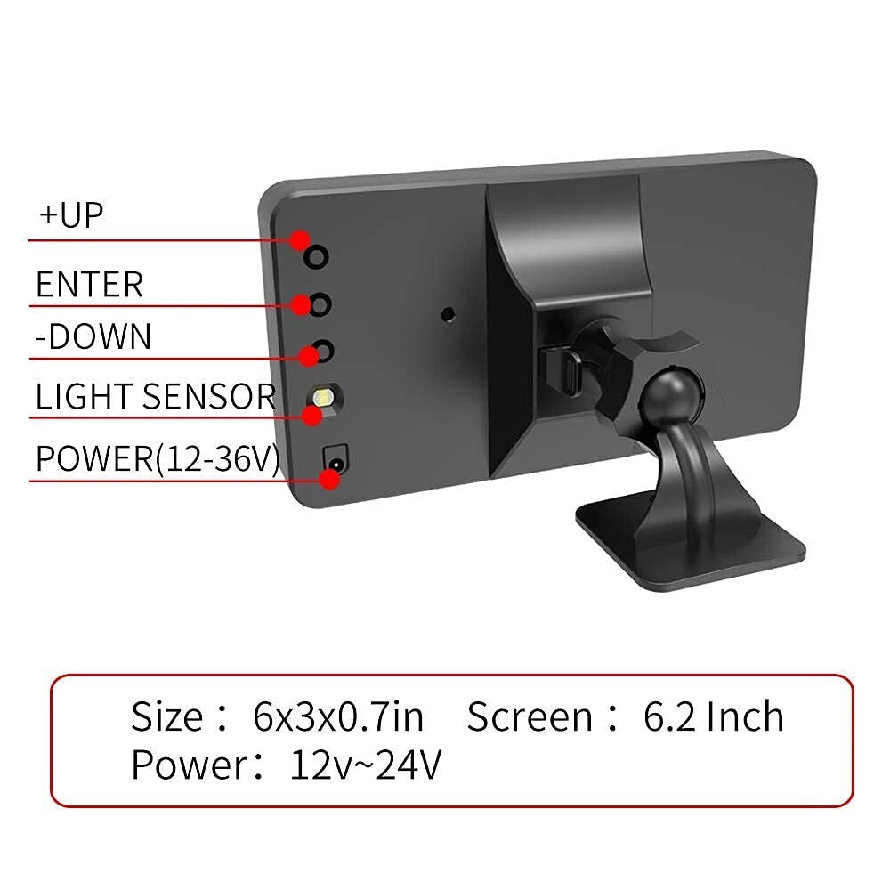 Digital Vehicle Odometer with 6.2 Inch Display and Overspeed Alarm for All Cars