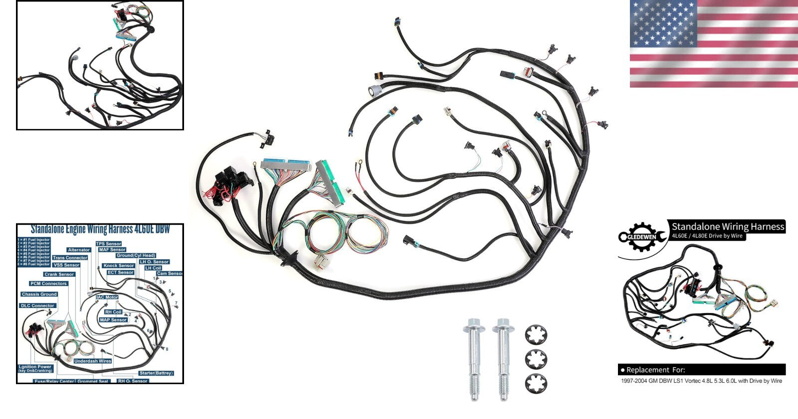 Durable Engine Wiring Harness for GM LS1 Vortec - 60-Month Warranty Included