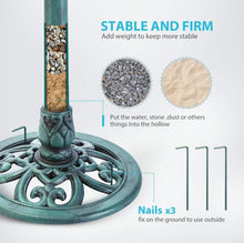Load image into Gallery viewer, Elegant 28-Inch Lightweight Green Polyresin Bird Bath for Outdoor Garden Decor