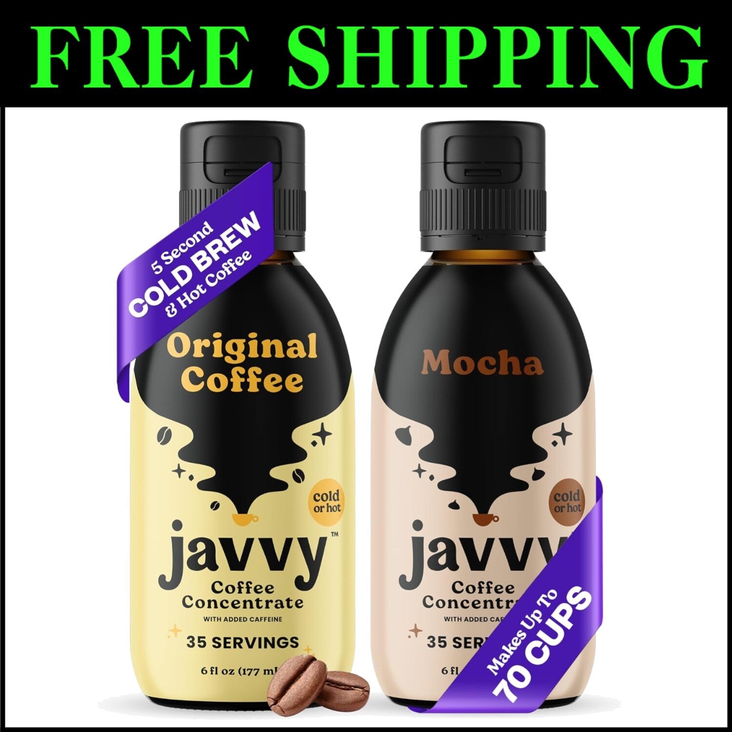 Versatile Coffee Concentrate for Hot or Iced Drinks - 12 oz, Mocha & Original