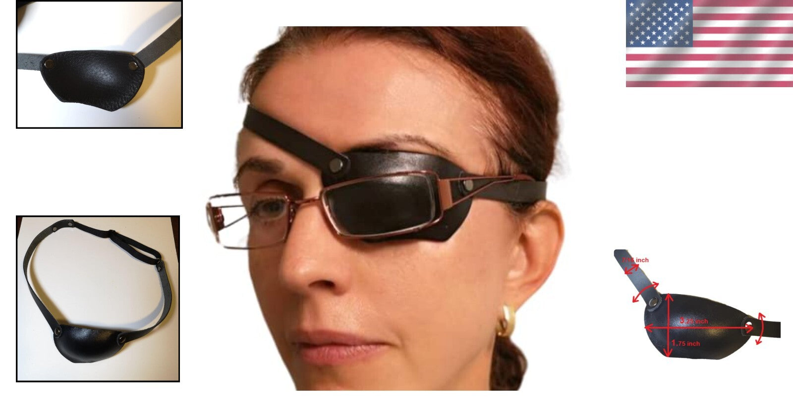 Handmade Real Leather Eye Patch for the Left Eye - Adjustable Comfort Solution
