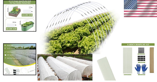 Garden Hoops 60pcs - M Size Fiberglass for Enhanced Temperature Resistance