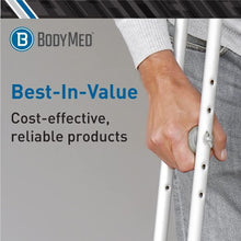 Load image into Gallery viewer, Silver Lightweight Crutches for Adults &amp; Children - Comfort &amp; Stability Included