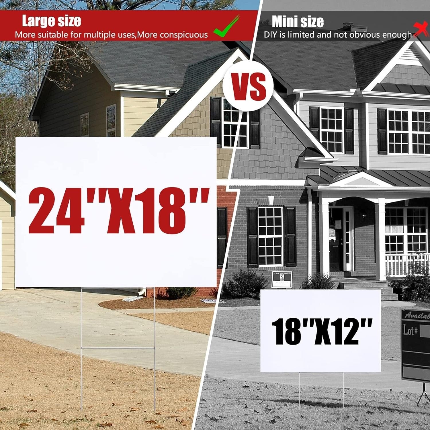 DIY Customizable Blank Yard Signs Kit with Metal Stakes - Weatherproof 10-Pack