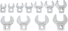 Load image into Gallery viewer, Durable 11-Piece SAE Crowfoot Wrench Set - Polished Chrome for Mechanics