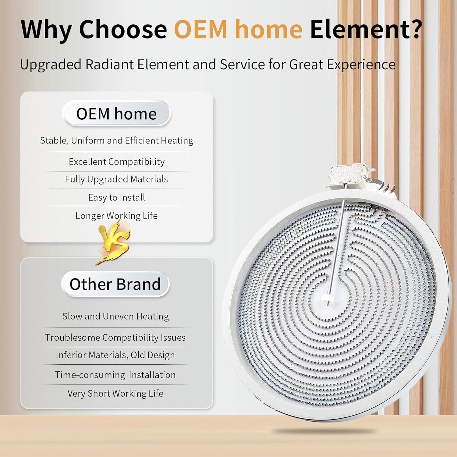 12-Inch Polished Dual Radiant Burner for GE Stove - Easy Installation Included