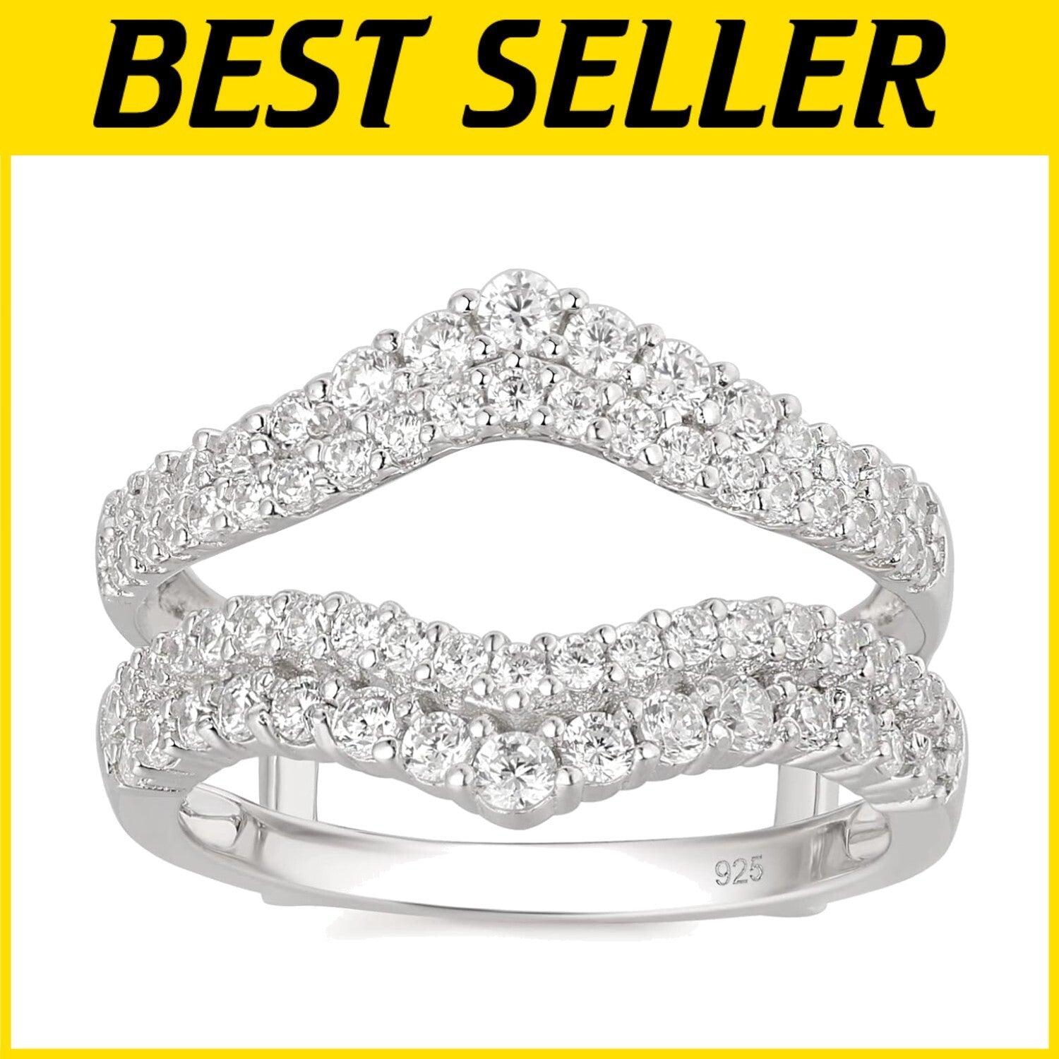 Elegant Stackable Cz Ring Enhancer, 925 Sterling Silver - Perfect Gift Packaging