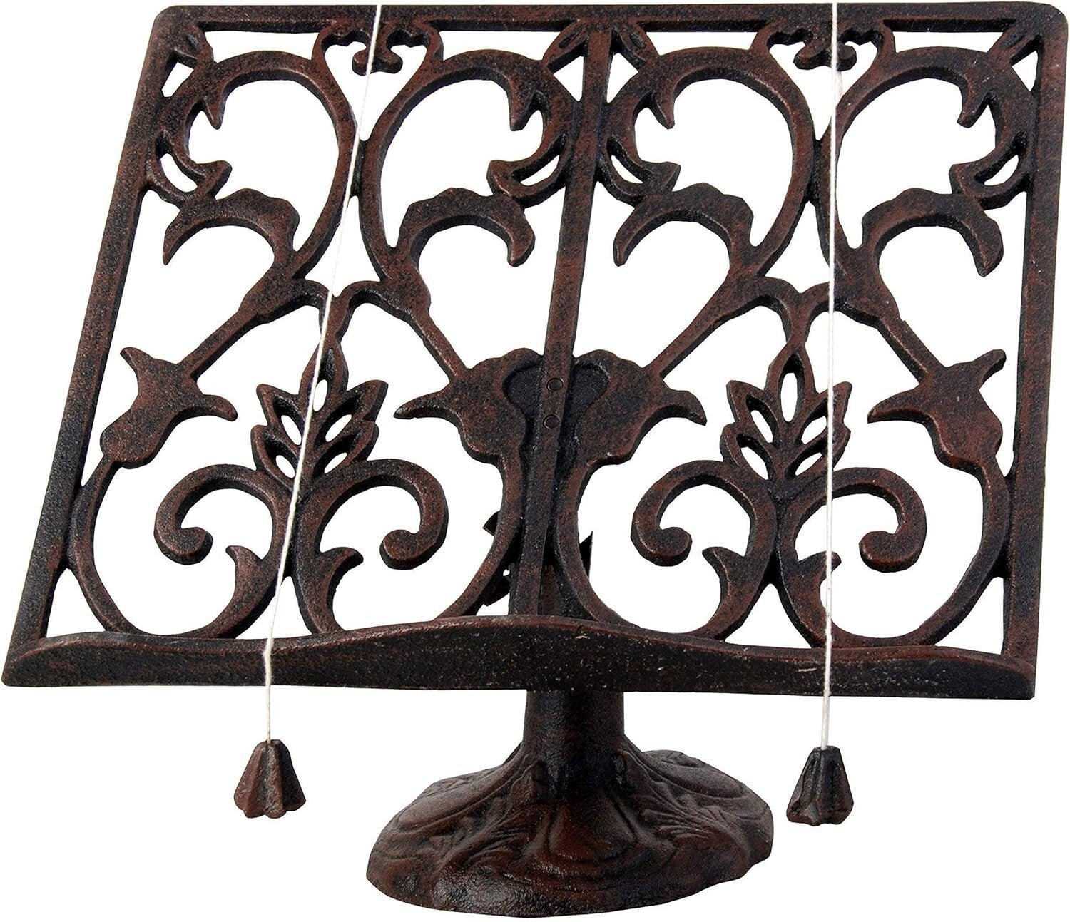 Victorian Cast Iron Cookbook Holder - Sturdy Antique Rust Finish for Any Kitchen