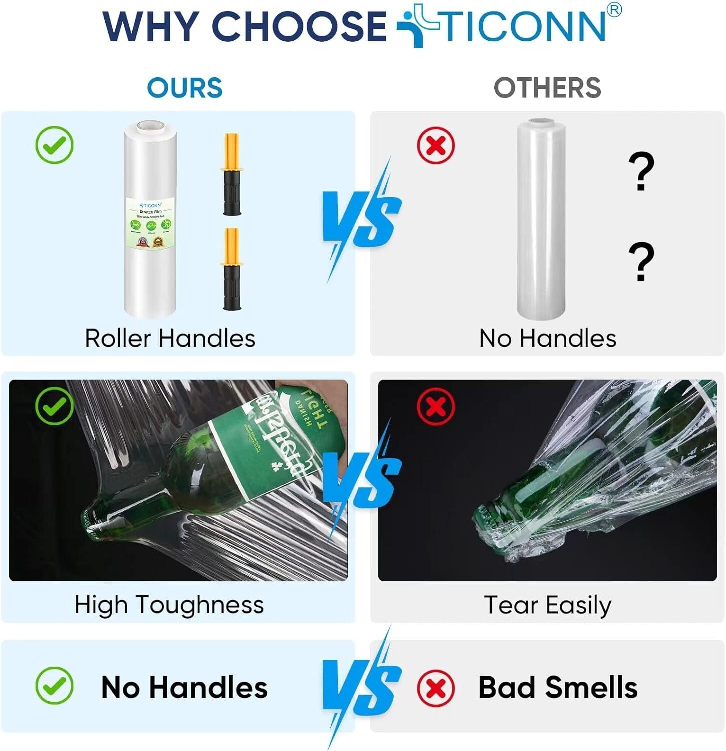 15-Inch Stretch Wrap Film Pack of 4 - 1000ft Each for Secure Shipping & Storage