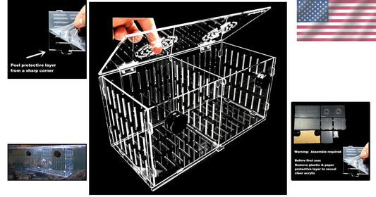 Lightweight 12x6x6 Magnetic Nursery Tank - Ideal for Fish Breeding & Acclimation