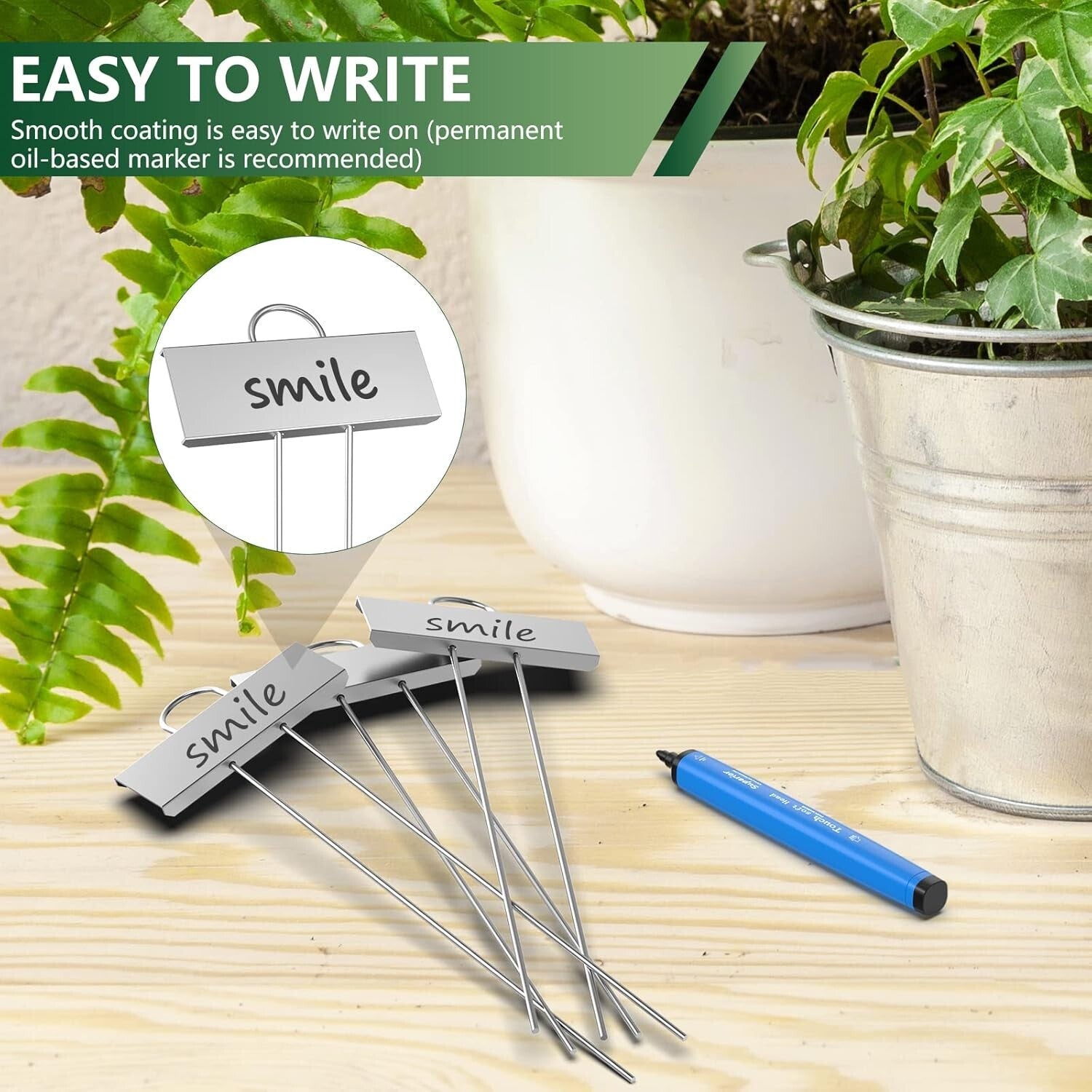 50-Pack Weatherproof Metal Plant Labels - Reusable Garden Markers, 10.6'' Height