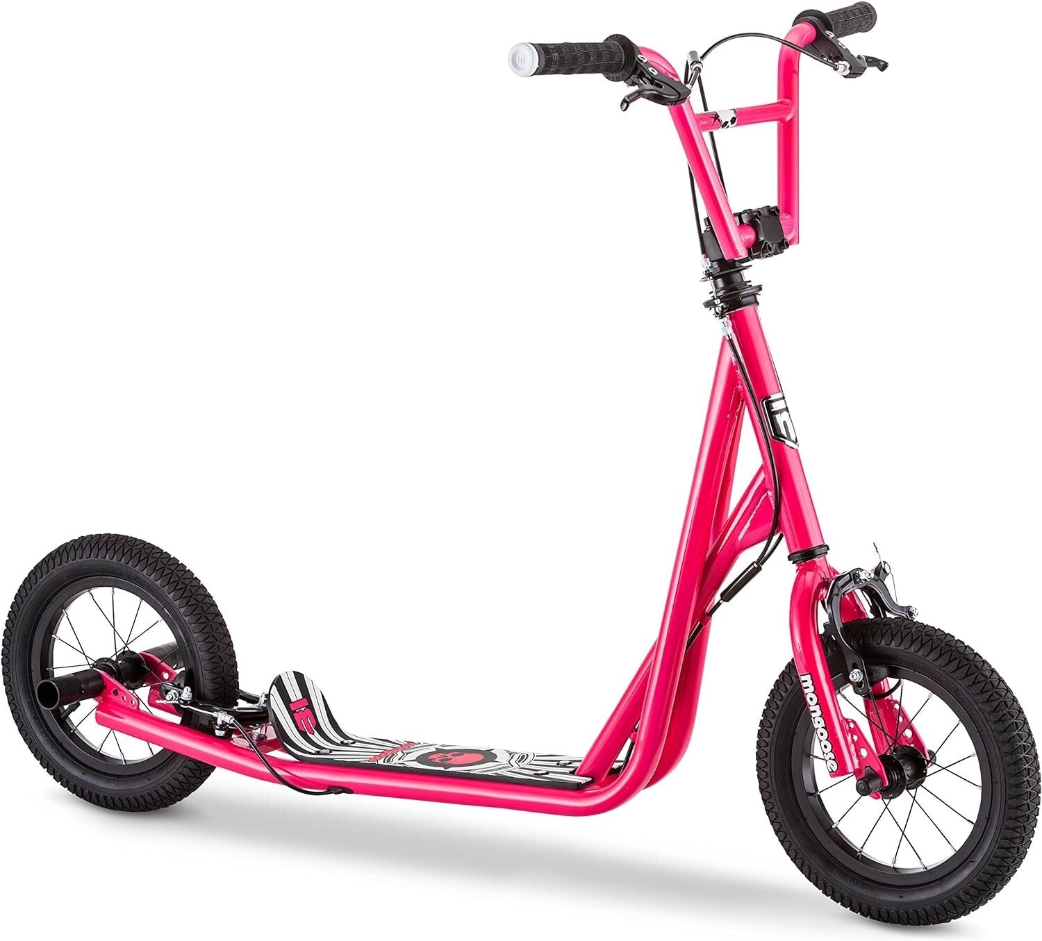 BMX-Style Kick Scooter with 12-Inch Air Tires for Kids Ages 6 and Up