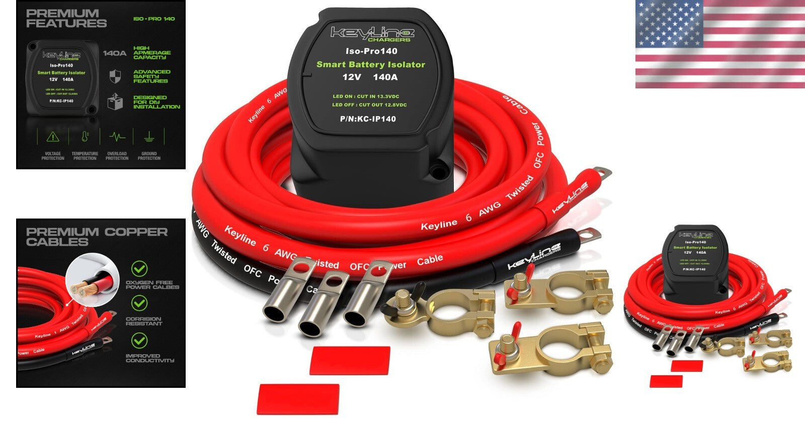 Automatic 12V Dual Battery Wiring Kit - Rugged Isolator for Outdoor Adventures