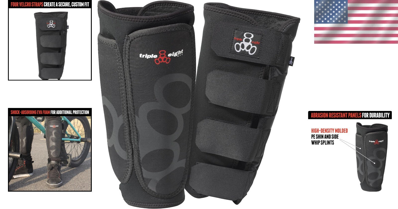 Small Black ExoSkin Shin & Whip Guard - Ultimate Protection for BMX Riders