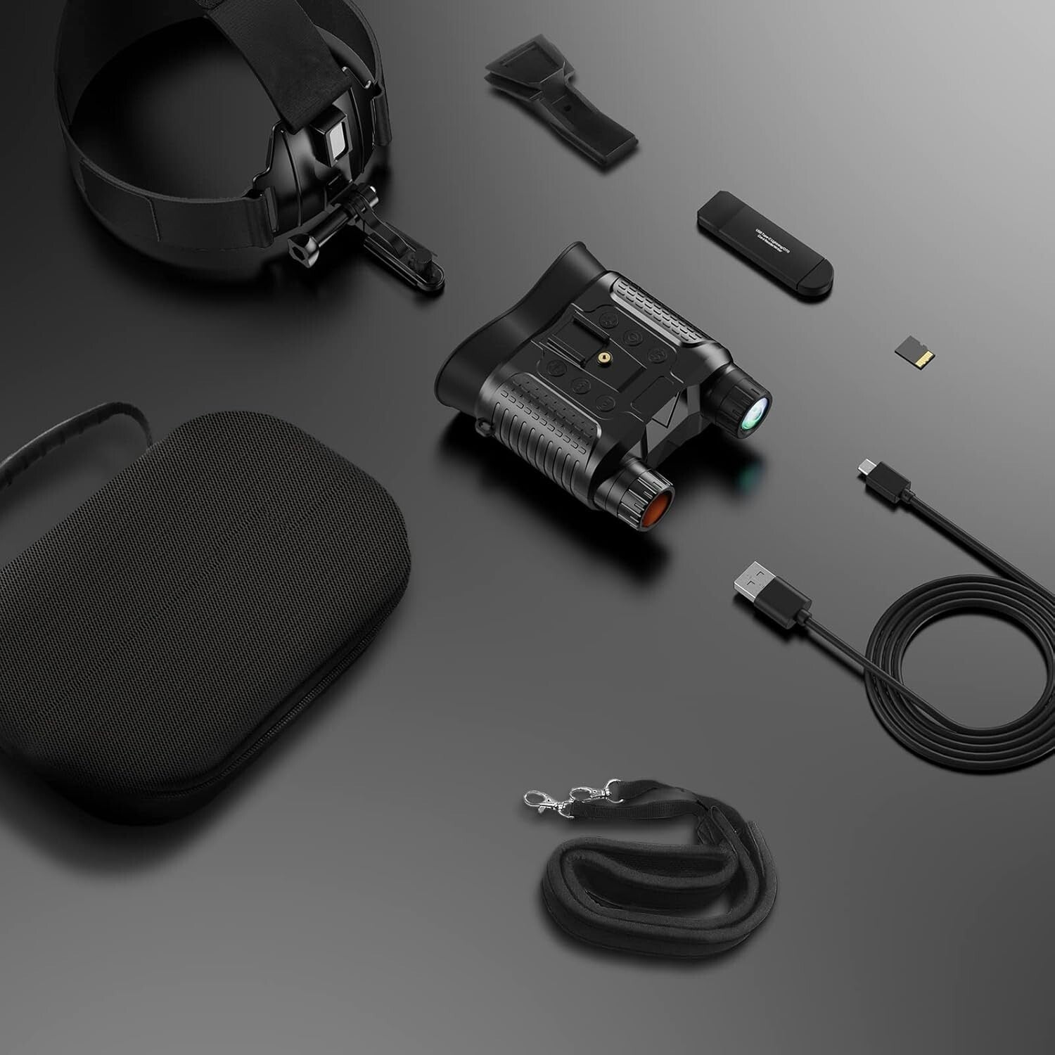 Hands-Free Night Vision Goggles with 8X Zoom - Rechargeable Infrared Binoculars