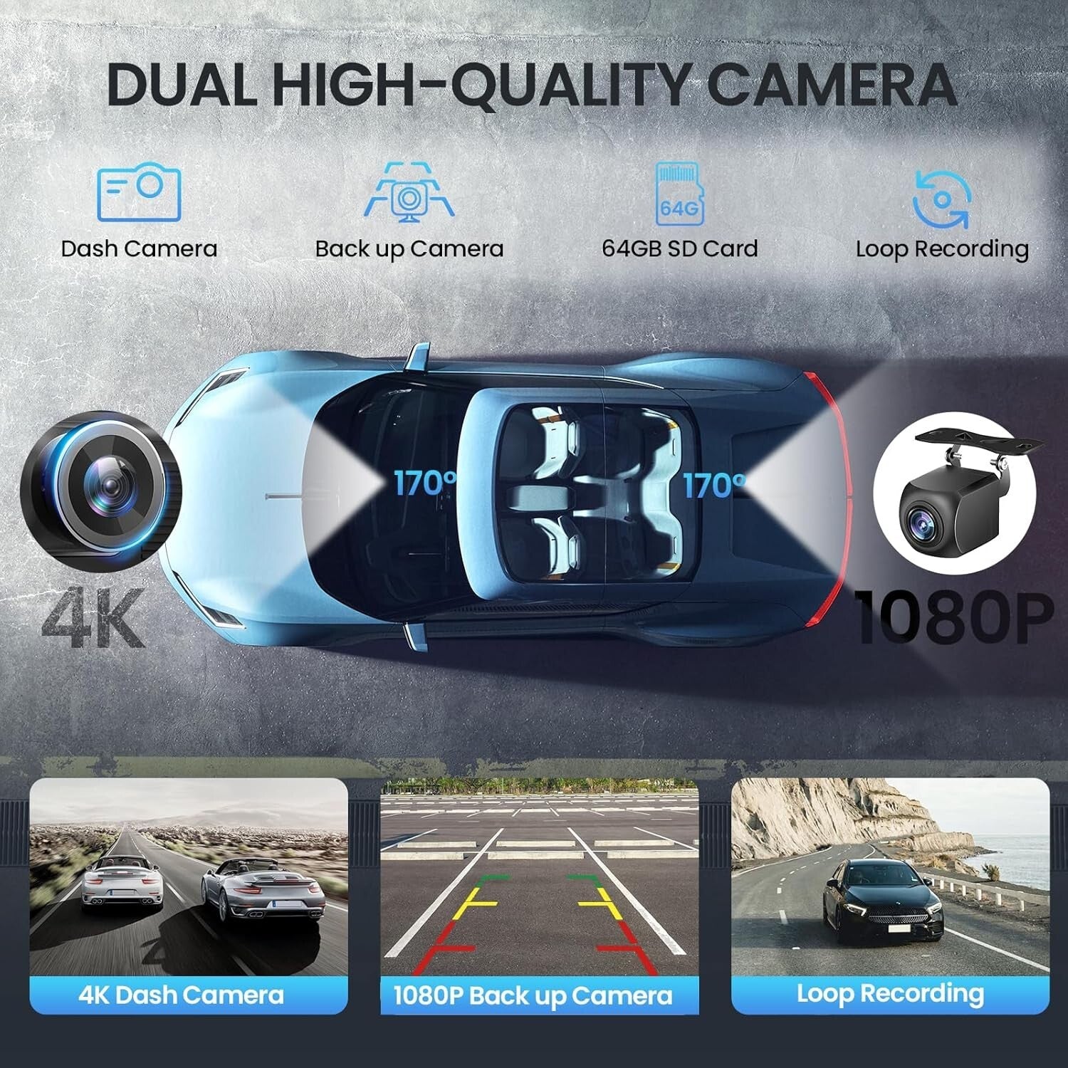 Innovative 10.26'' Wireless Car Audio Receiver with 4K Dash Cam & GPS Navigation