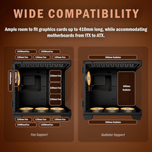 Load image into Gallery viewer, Efficient Mid-Tower Gaming Case: 9 ARGB Fans, Dual Glass, 360mm Radiator Support