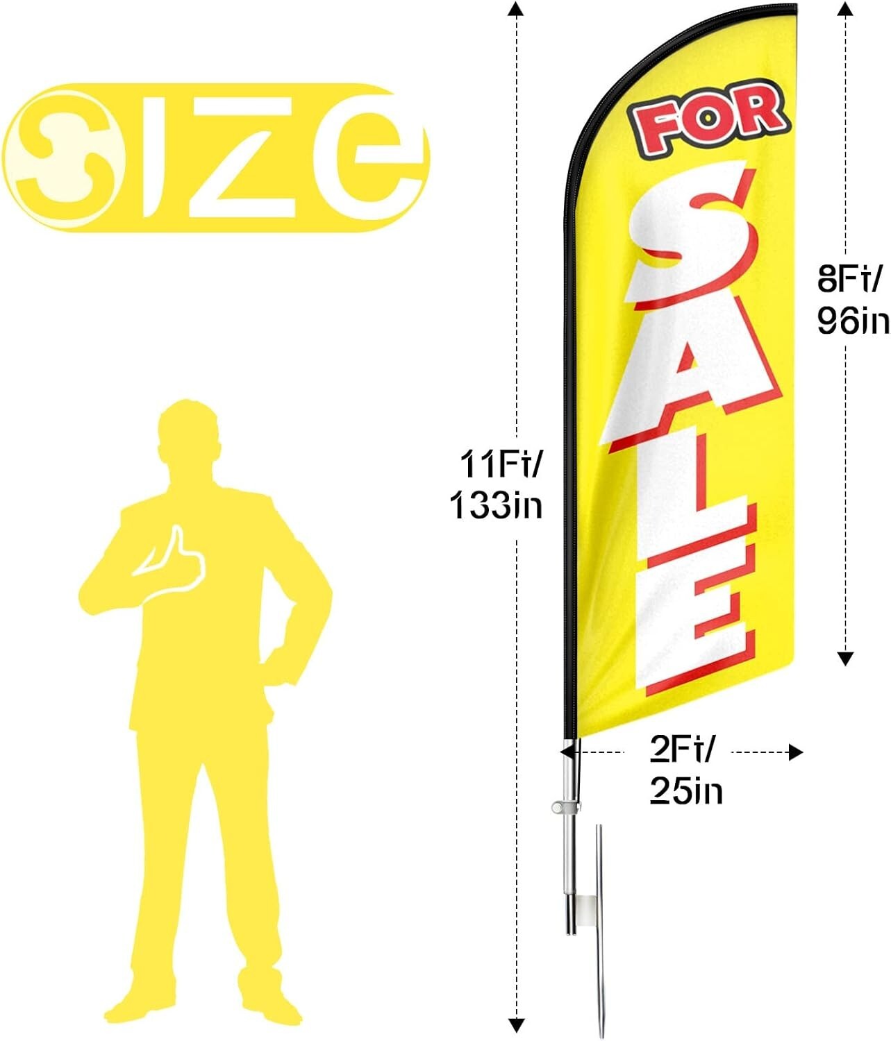 Weather-Resistant 11FT Swooper Flag Kit for Real Estate - Eye-Catching & Sturdy