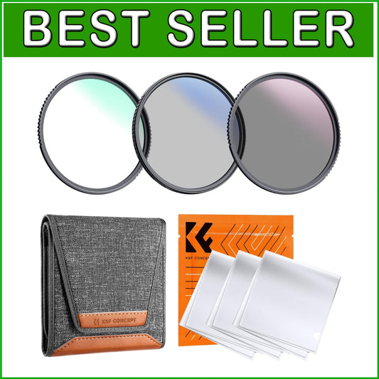77mm UV/CPL/ND Filter Kit with Pouch & Cloth - 3-Piece Pro Photography Set