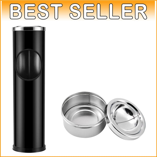 Heavy-Duty Standing Ashtray for Outdoor Use - Elegant Patio Cigarette Disposal
