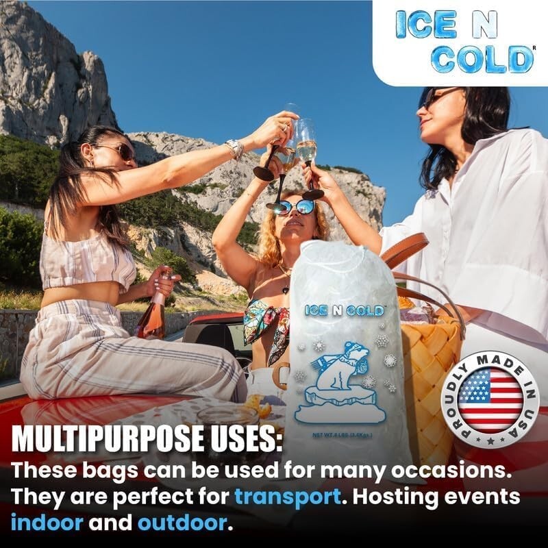 Durable Drawstring Ice Bags 10lb Capacity | 400ct Portable Storage Solution