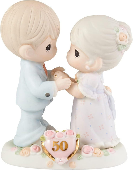 Beautiful Matte Finish Bisque Porcelain Figurine - 50th Anniversary Keepsake