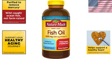 Load image into Gallery viewer, Purified 1000mg Omega-3 Fish Oil Softgels, 320 Count for Brain and Eye Health