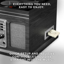 Load image into Gallery viewer, Nostalgic 6-in-1 Bluetooth Record Player with Built-In Speakers – Farmhouse Grey