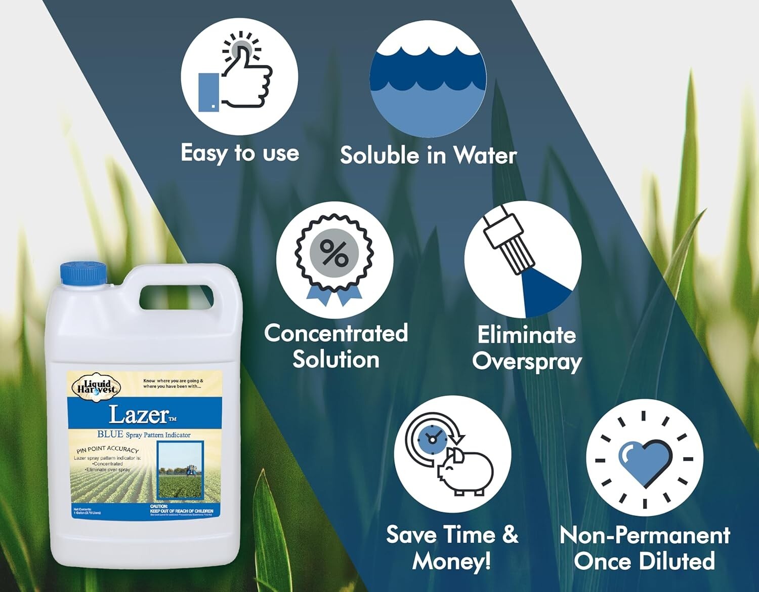 Lazer Blue Fertilizer Marking Dye - 1 Gallon Liquid for Accurate Applications