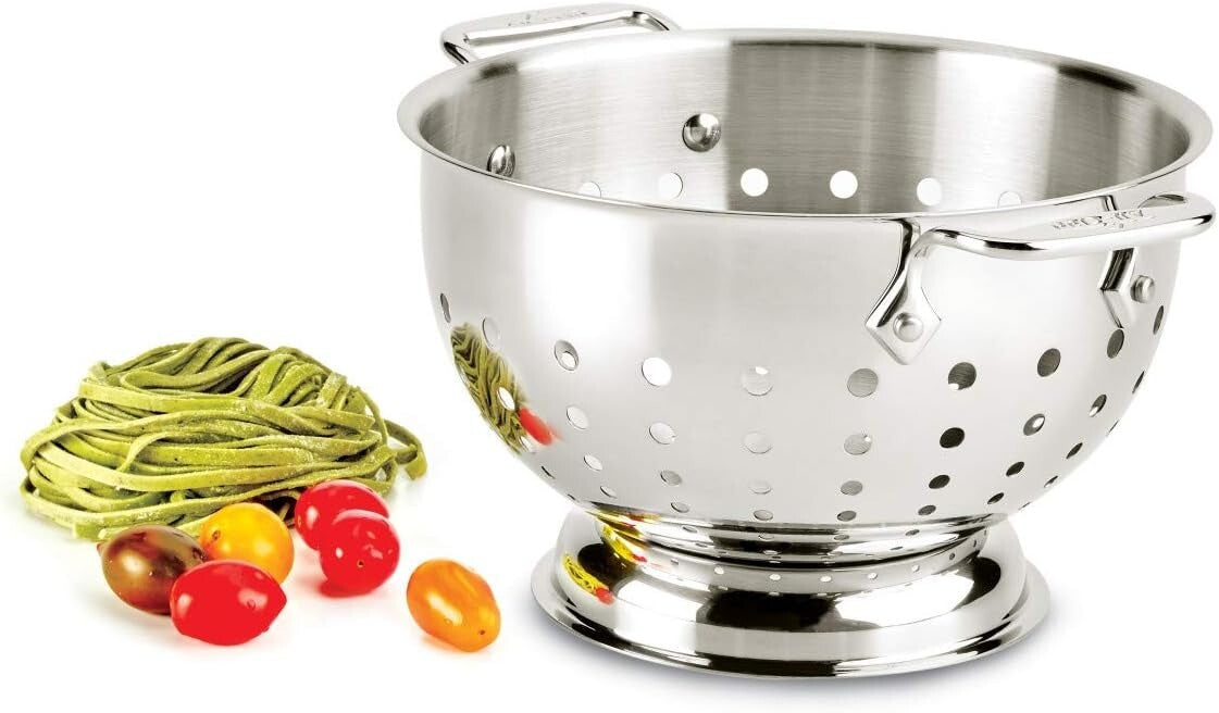 Elegant 3-Quart Stainless Steel Colander – Perfect Pasta and Vegetable Strainer