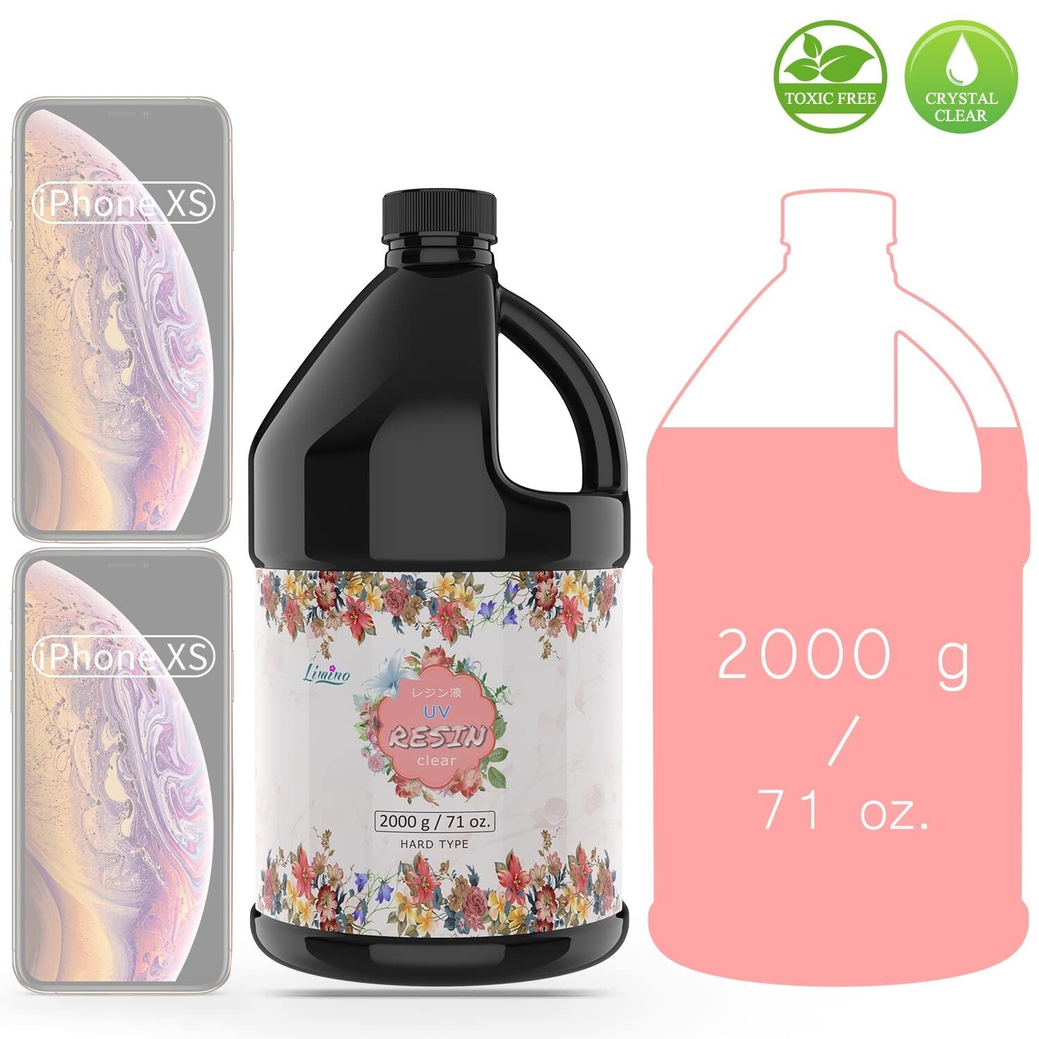 Fast-Curing UV Resin - Non-Toxic 2000g for Jewelry Making & Craft Projects