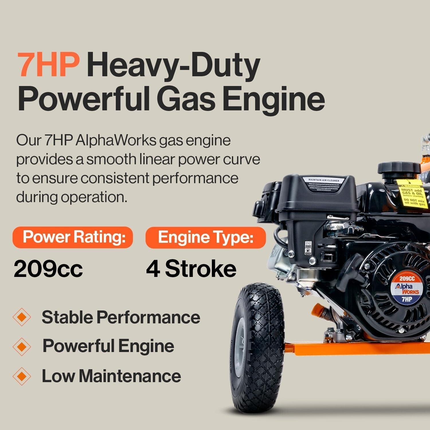 Portable 20 Ton Log Splitter with 7HP Engine for Effortless Firewood Splitting