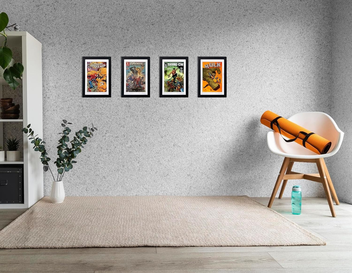 Easy-Install Comic Frame Set: 4 Frames with Glass & White Mat for Displaying