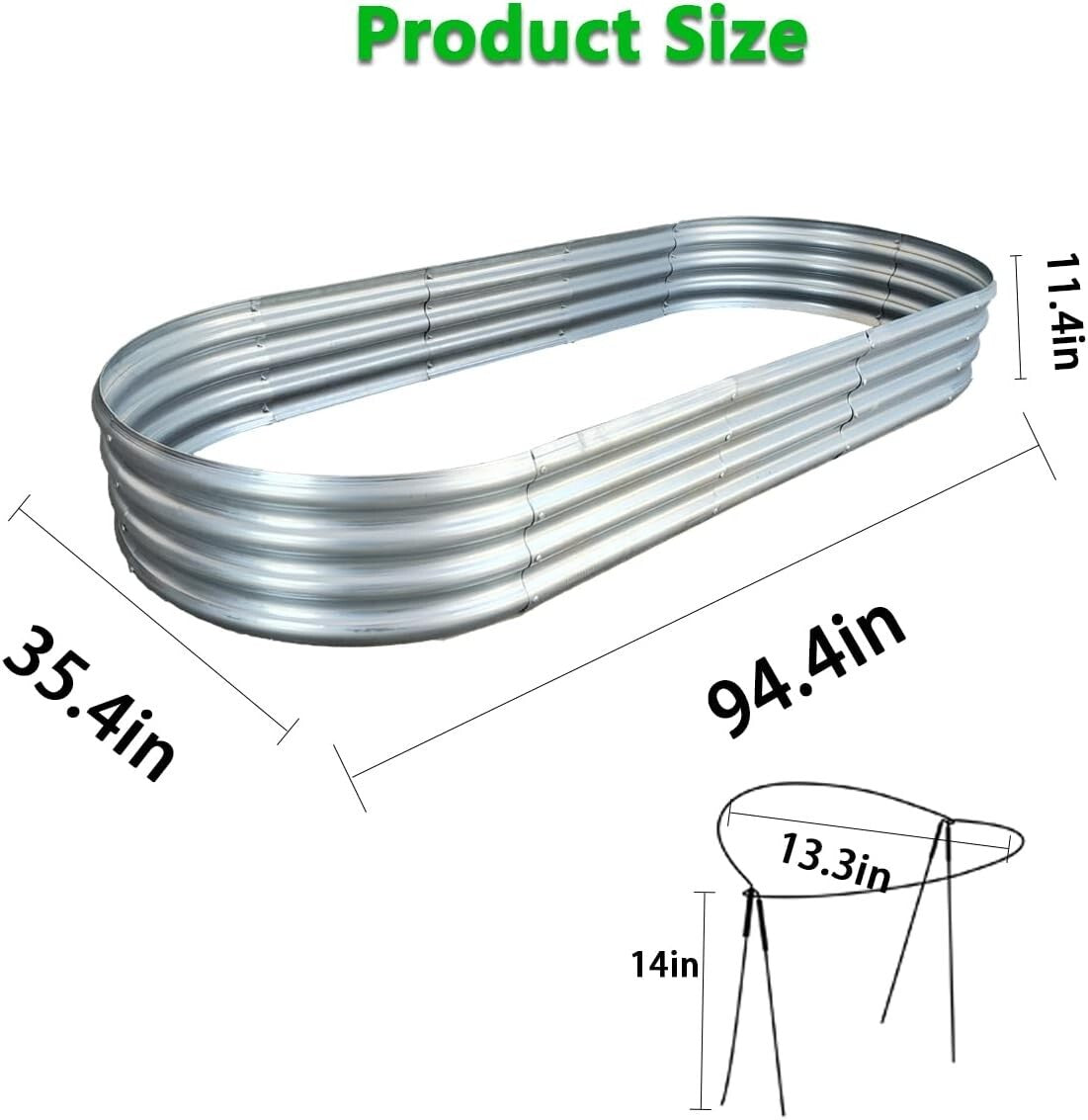 Customizable 2 Pcs Galvanized Raised Planter Box - Vegetable and Flower Support