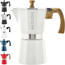 Load image into Gallery viewer, White Milano 6-Cup Stovetop Espresso Maker with Milk Frother - Modern Design